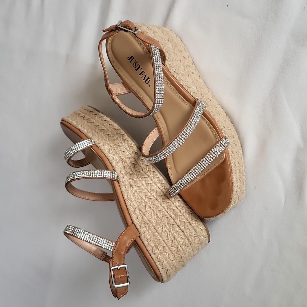 Just Fab Nysa Rhinestone Espadrille Wedge